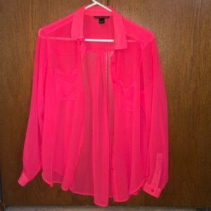 Sheer Button Up Blouse